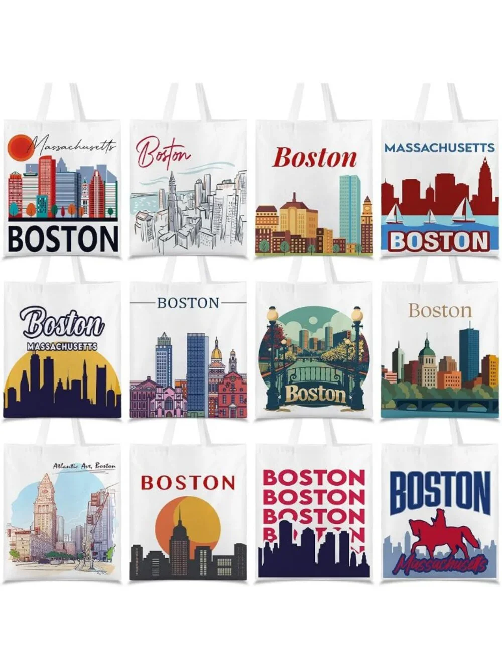 12 Pcs City Souvenirs Tote Bags for Women - Stylish Travel Gifts & Accessories
